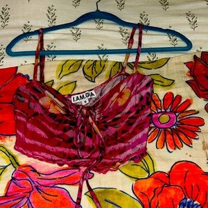 I am GIA pink crop top barely worn size small